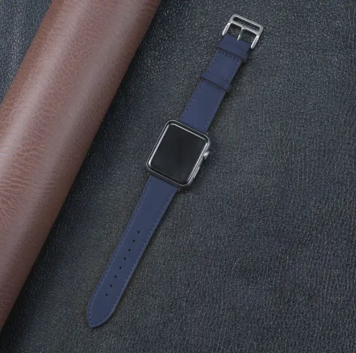Leather Classic Buckle | Navy Blue Bandify