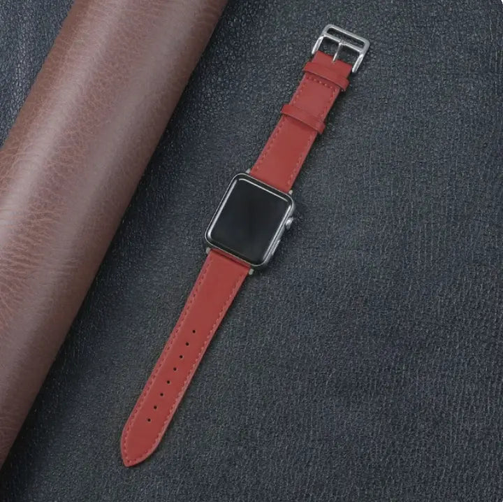 Leather Classic Buckle | Red Bandify